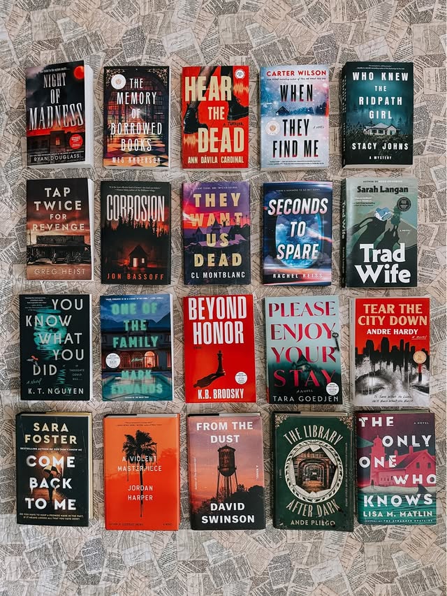 Instagram post by @bonechillingbooks for Atria Books. Caption reads: Bookmark this post if your thriller TBR needs....