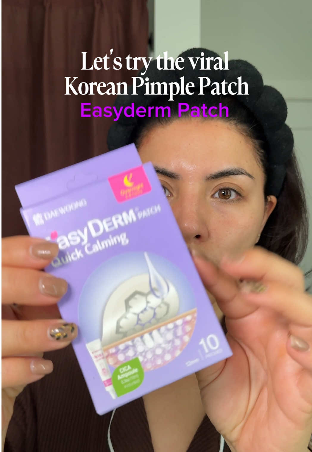 TikTok post by @heeeyitscristina for Easyderm Vietnam. Caption reads: I woke up with the biggest more painful pimple....