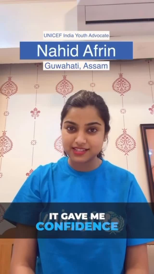 Instagram post by @nahidafrinofficial for UNICEF. Caption reads: Music has always been my way of expressing....