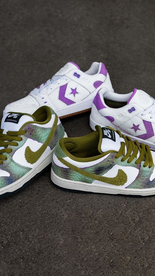 Instagram post by @suminaynay for Nike Skateboarding. Caption reads: @converse_CONS and @nikesb come together for the....