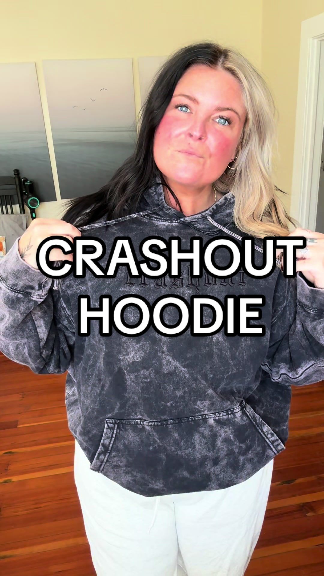 TikTok post by @partyonpowell for In Stitches Apparel. Caption reads: @In Stitches Apparel #crashout....