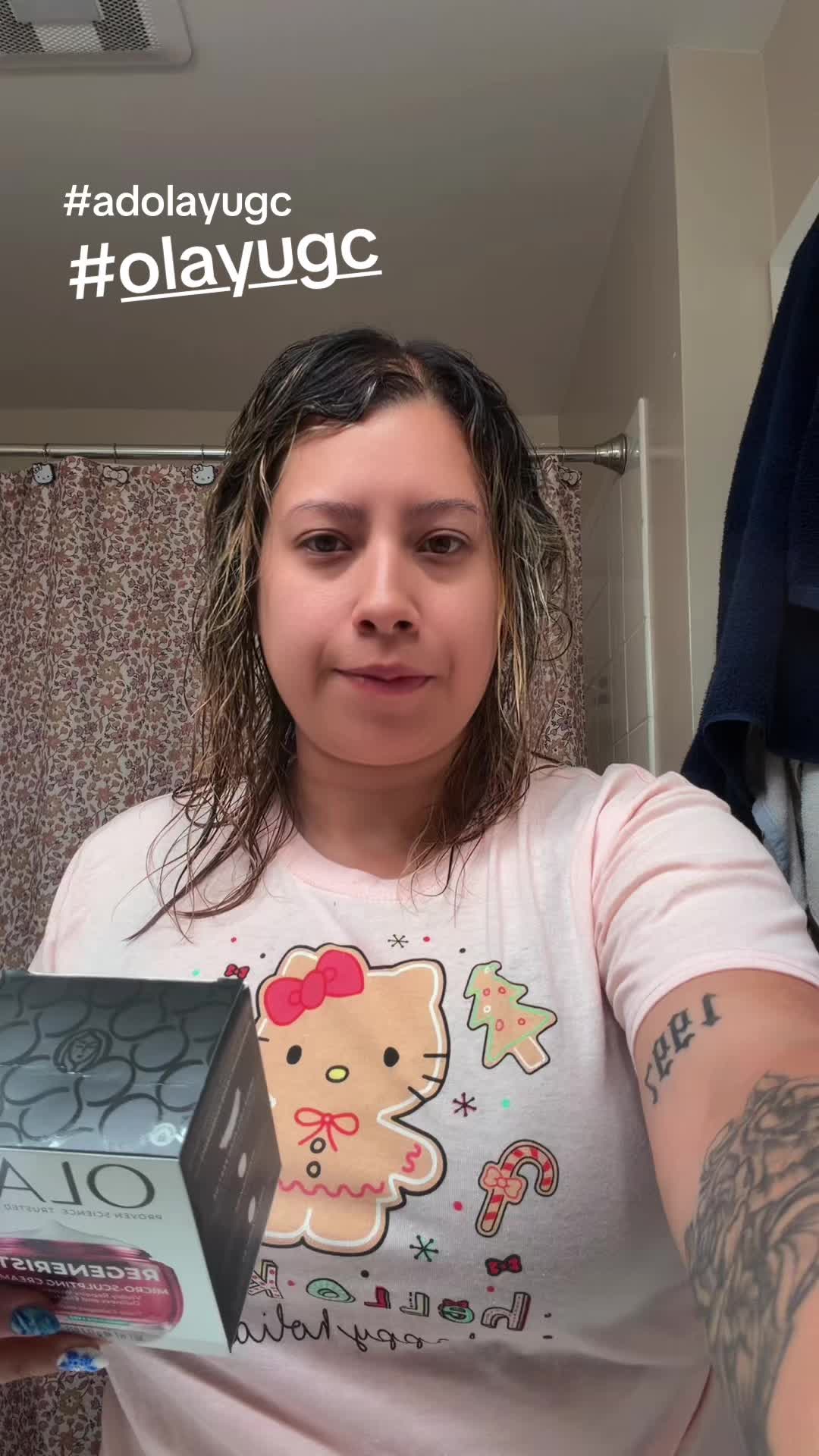 TikTok post by @paolac08a for Chimeable. Caption reads: Olay moisturize #@Olay Skin Care @chimeable ad....