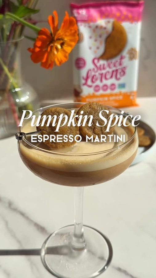 Instagram post by @thethirstygals for Sweet Loren's. Caption reads: Nothing says fall like Pumpkin Spice 🎃🍸....
