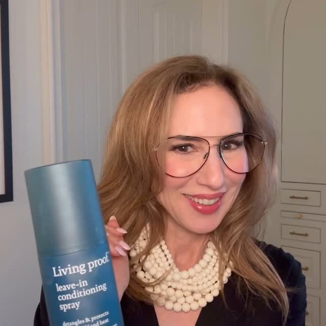 Instagram post by @carla.rockmore for living proof. Caption reads: Switching between curls and sleek styles (I’m....
