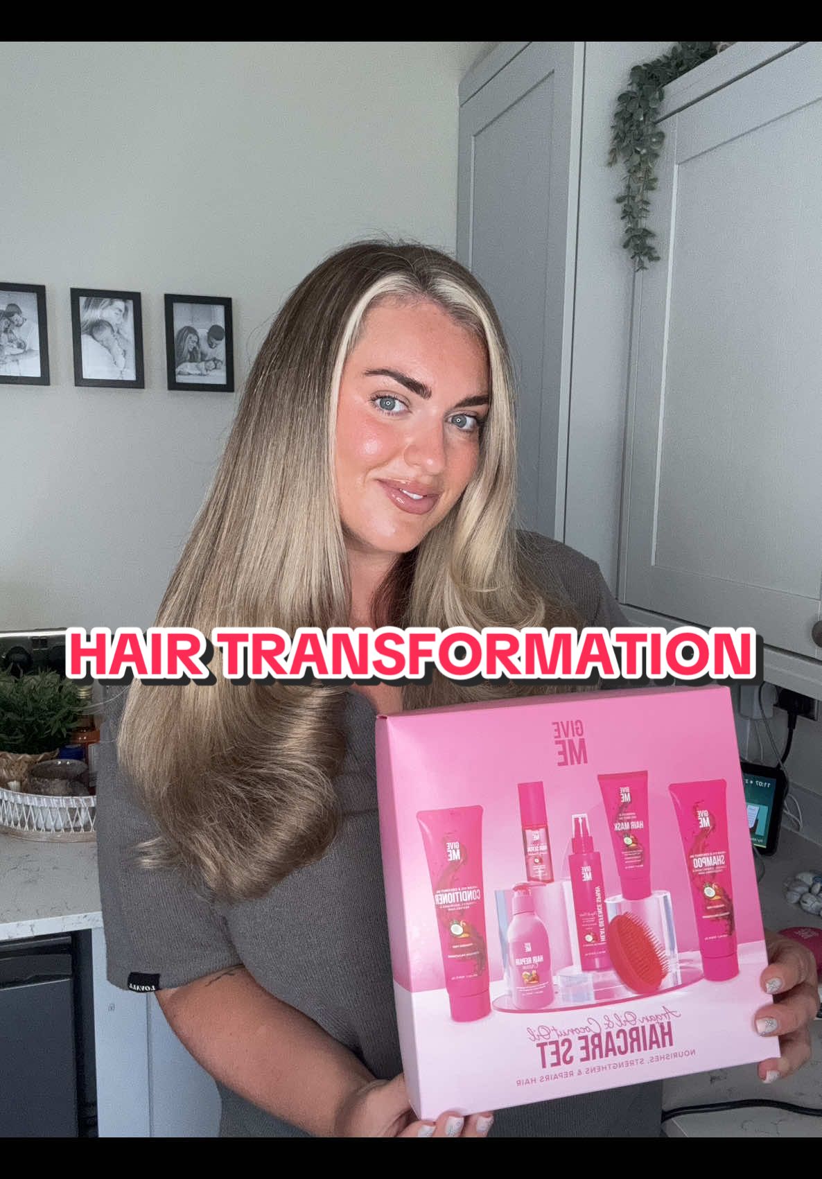 TikTok post by @lifewithlivs for Give Me Cosmetics. Caption reads: [...] 🫠but this haircare set from @Give Me....