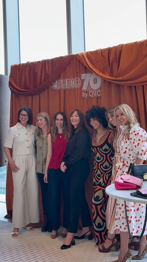 Instagram post by @katypullinger for QVC. Caption reads: The Studio 70 edit has just arrived at @qvcuk and....