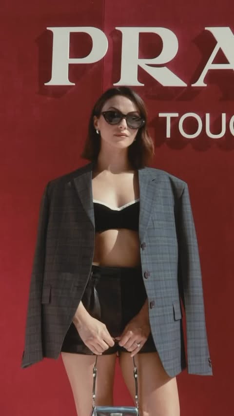 Instagram post by @camimendes for Prada. Caption reads: miami, but with a touch of prada.....