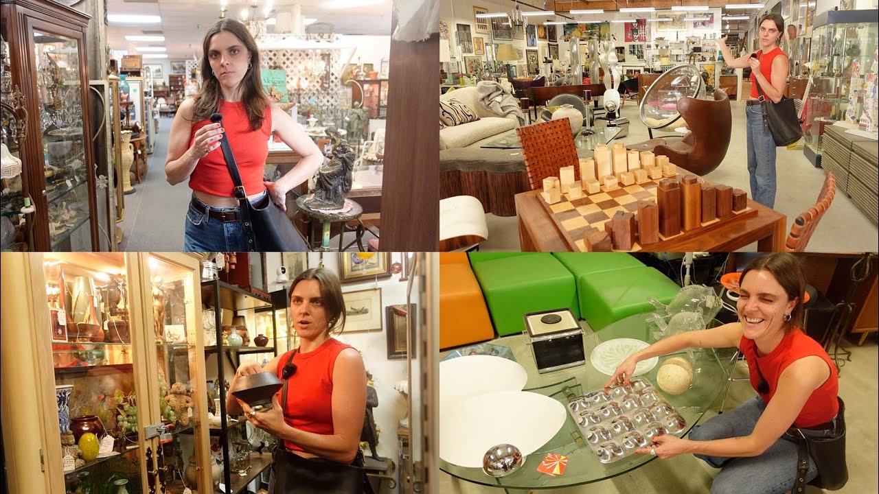 YouTube post by @wasselpa for Architectural Digest. Caption reads: THRIFTING MY WAY TO PALM SPRINGS.