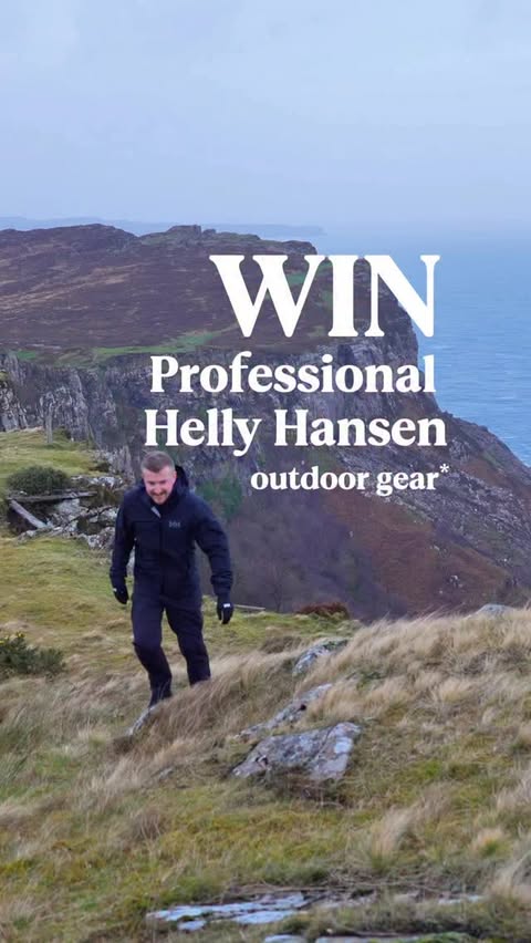 Instagram post by @explorewithcriostoir for Helly Hansen. Caption reads: Ad ✨ €750 worth of HELLY HANSEN ⛰️ WINTER MOUNTAIN....