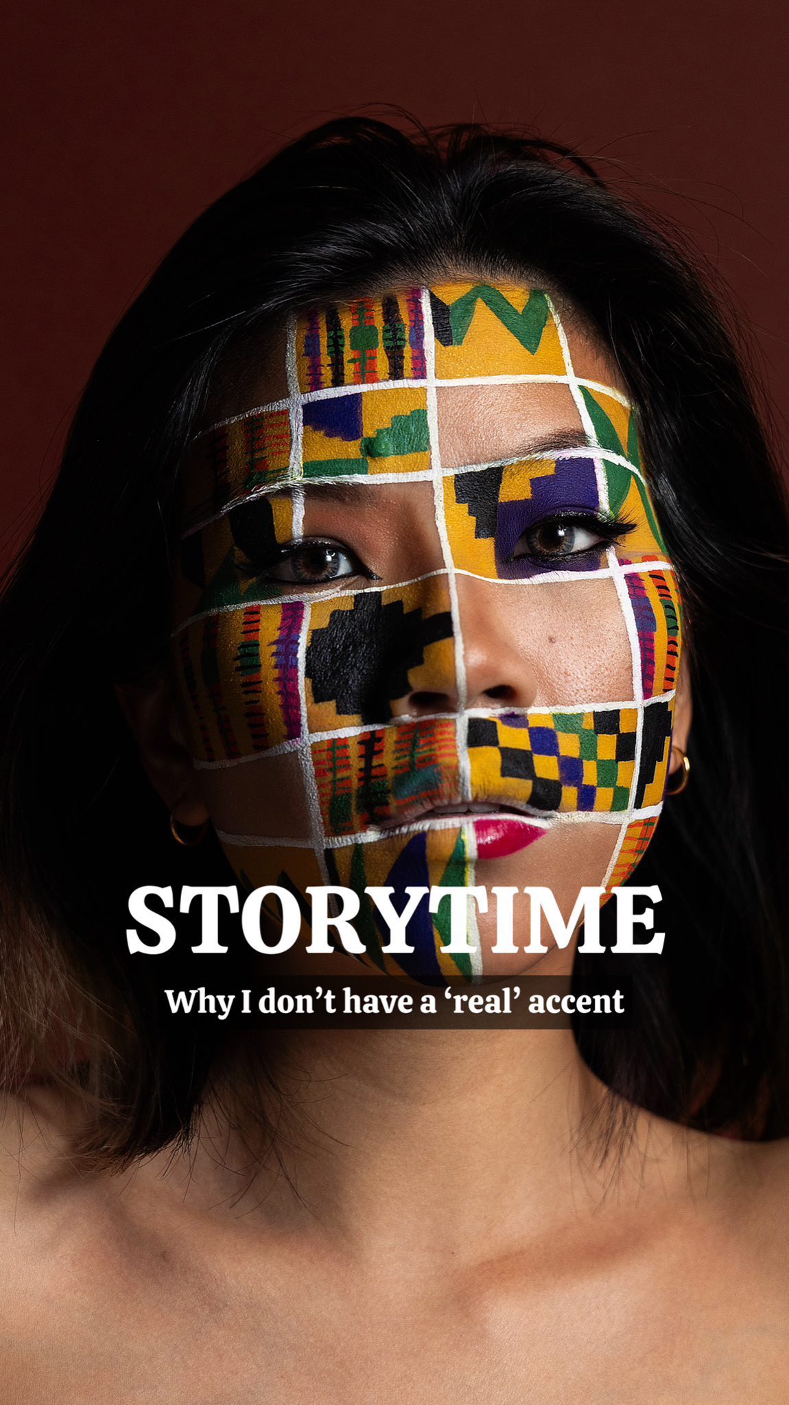 Instagram post by @cindychendesigns for Snazaroo. Caption reads: What type of accent do you have? 

I now have a....