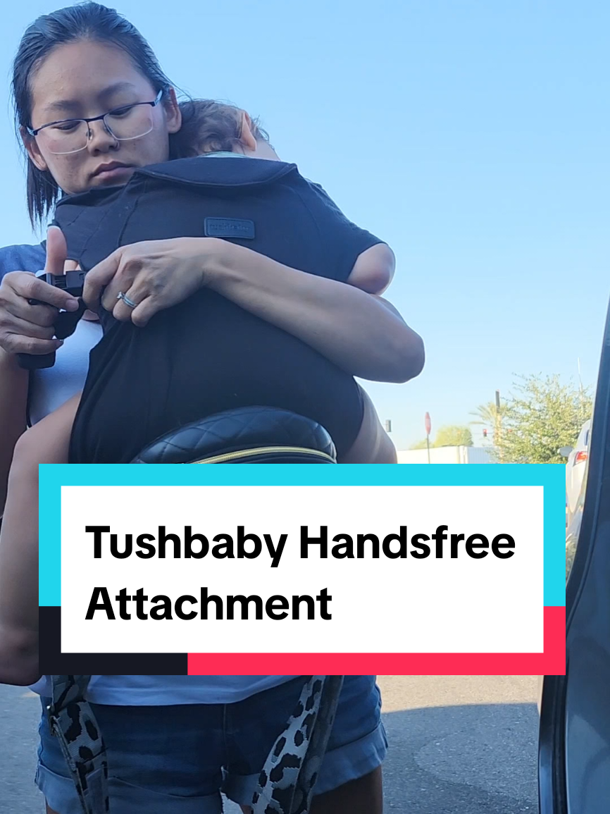 TikTok post by @christina.mom.tips for Tushbaby. Caption reads: [...] at all to show how quick and easy the....