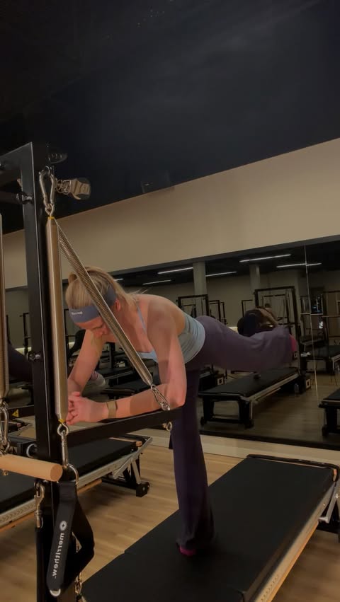 Instagram post by @katpenelopefit for Virgin Active. Caption reads: [...] try Tower Pilates together!🌟 ad Virgin....