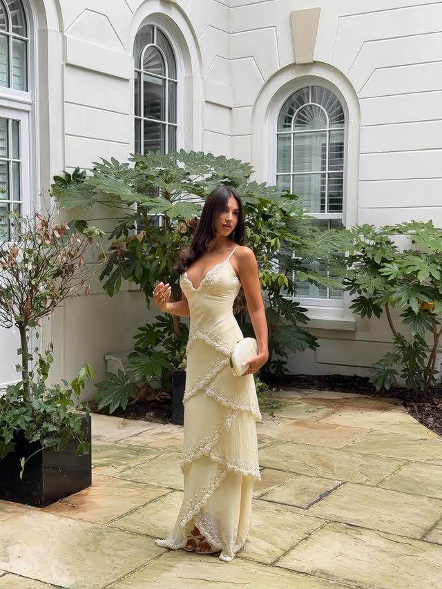 Instagram post by @yasminbright for House Of CB. Caption reads: meet me in the courtyard🏹🤍 @houseofcb ad.