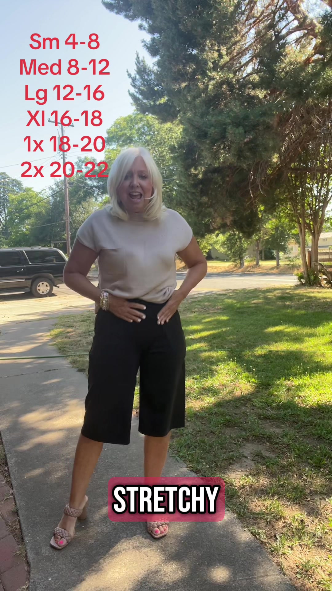 TikTok post by @leslier_ugc for G4Free. Caption reads: [...] Capri Pants You'll Love from @G4Free Store....