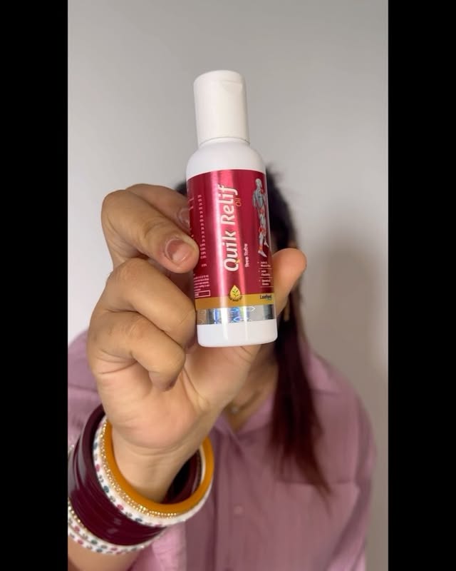Instagram post by @_hey.paayal_ for Hobo.Video. Caption reads: [...] quick relief oil from @quik_relif....