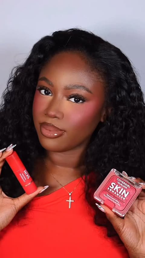 Instagram post by @jasadetunji for COVERGIRL. Caption reads: Blush placement is KEY 🔑 These new @covergirl....