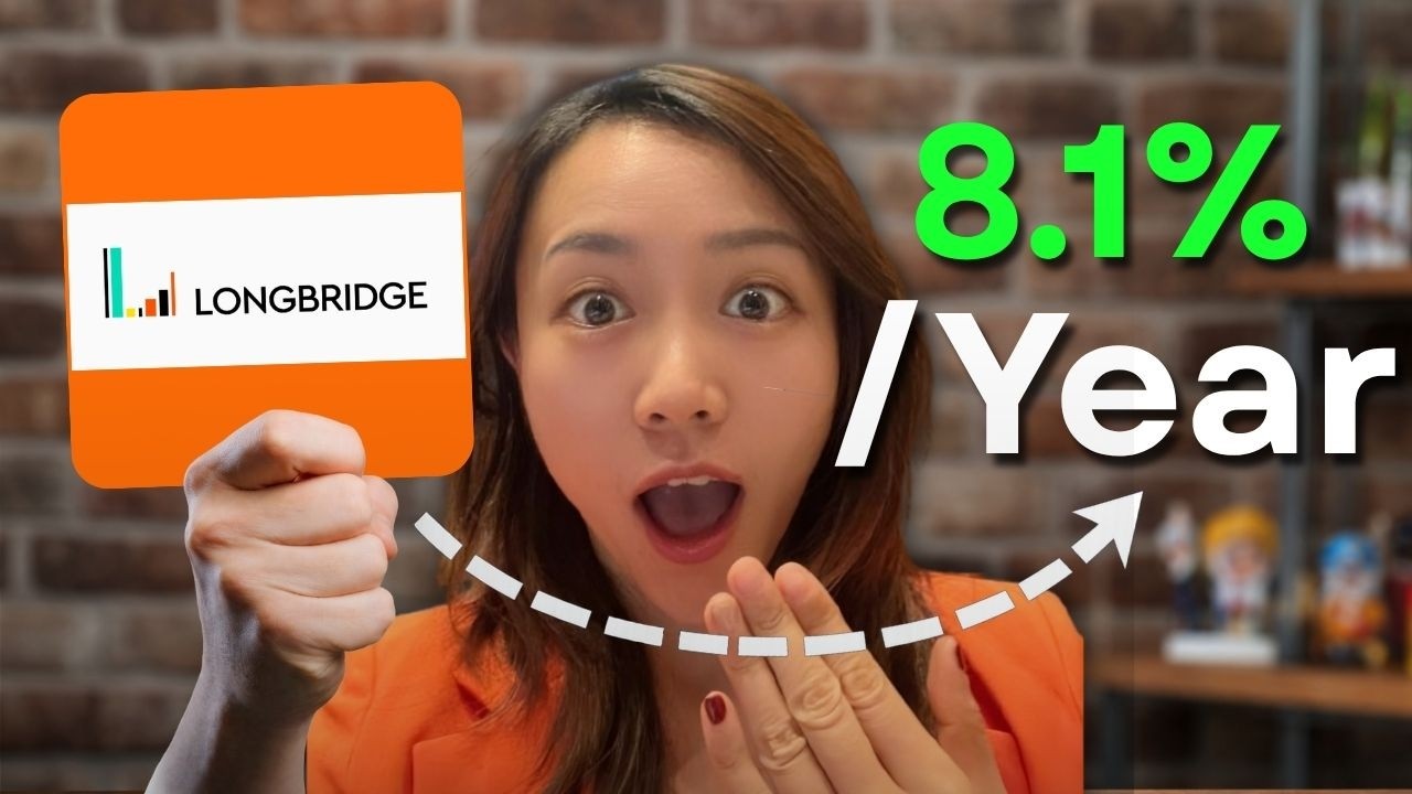 YouTube post by @arigatoinvestor for Rebrand. Caption reads: 👉 Sign up for Longbridge to unlock 5%+ 3.8%*....