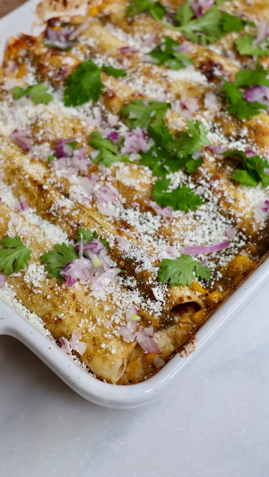 Instagram post by @cookingkatielady for TRIFECTA. Caption reads: ‼️ Like this reel & comment “ENCHILADAS” for a....