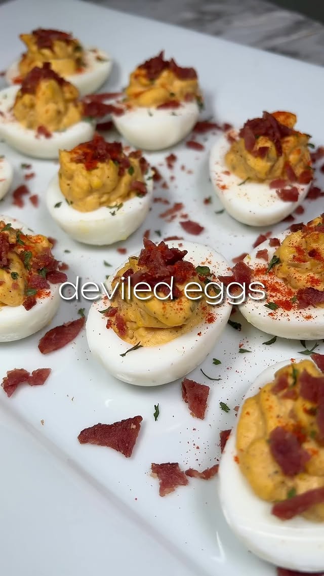 Instagram post by @thatgirl.mandi for Godshall's. Caption reads: #GodshallsPartner Deviled Eggs are a classic [...].