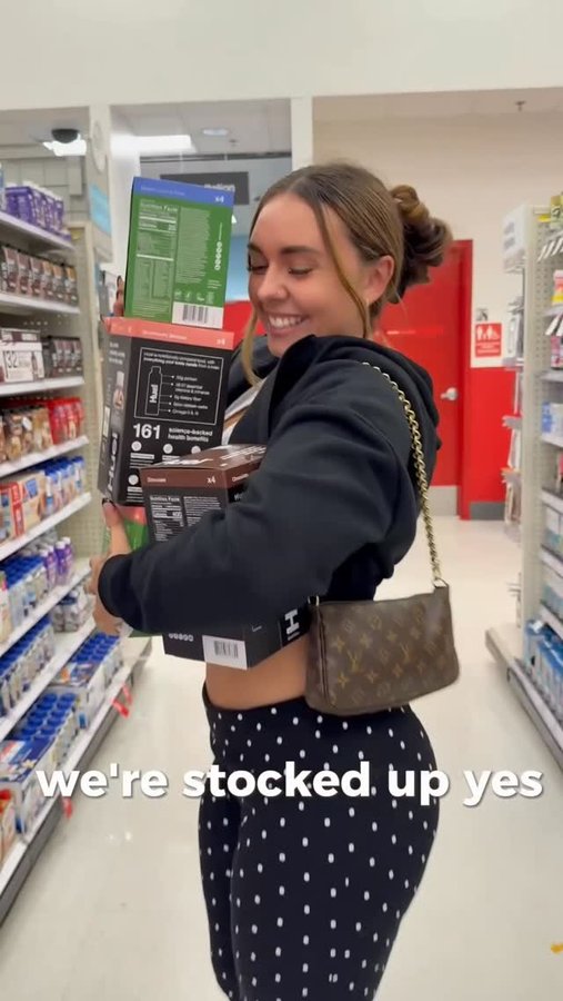 Instagram post by @abbyberner for Huel. Caption reads: Picked up some of my favorite on the go greens &....