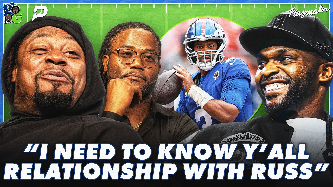 YouTube post by @GetGotPod for Playmaker. Caption reads: Marshawn & His Former Seahawks Teammates Get....