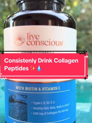 TikTok post by @danarosebud for Live Conscious. Caption reads: [...] #multicollagenpeptides @Live Conscious.