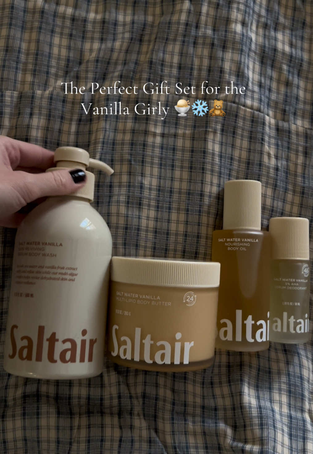 TikTok post by @chloeelizabethcarlyle for Saltair. Caption reads: @Saltair Body #saltair #saltairbody .