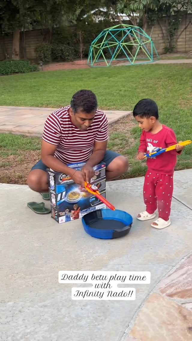 Instagram post by @rajveer_and_family for Alpha Toys. Caption reads: ✨ SPIN. BATTLE. SHINE. ✨
Unleash your inner spirit....