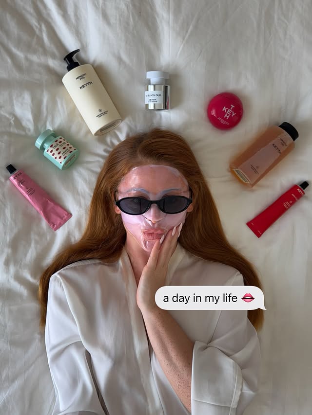 Instagram post by @makeupbysamanthaharvey for KEYTH. Caption reads: ad a day in my life with @keythofficial....