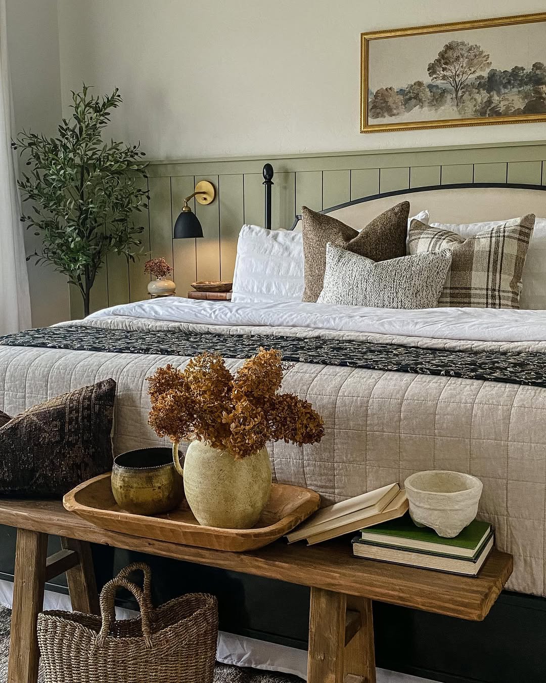 Instagram post by @theresachristinehome for Frame It Easy. Caption reads: Happy Thursday! I did a little bedroom refresh for....
