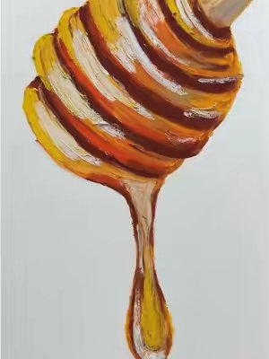 TikTok post by @happiness66655 for Meeden Art. Caption reads: [...] #oilpastel #honey #meeden #yummy @MEEDENart.