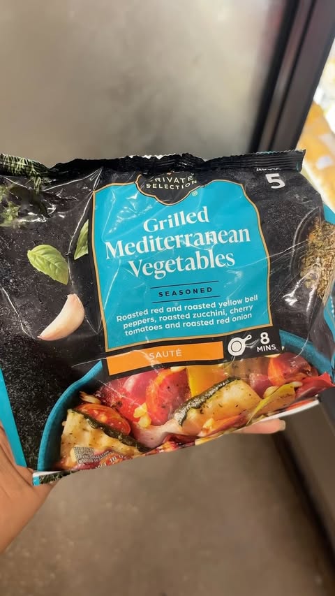 Instagram post by @d1ashai for Kroger. Caption reads: [...] Grilled Mediterranean Vegetables from Kroger....