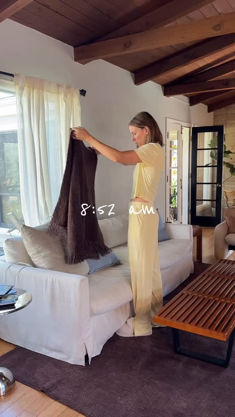 Instagram post by @aubriecrivaro for LOFT. Caption reads: always love a slow sunday at home 🌼 @loft....