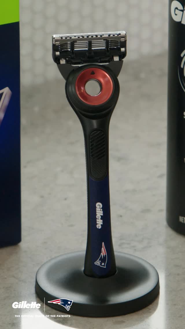 Instagram post by @drake.maye for Gillette. Caption reads: Let’s get it started, #PatsNation 🏈 #AD....