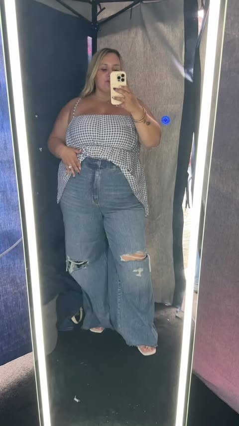 Instagram post by @thekatherinerae for Torrid. Caption reads: [...] 🤭 #fashion #plussize #reels #fyp....