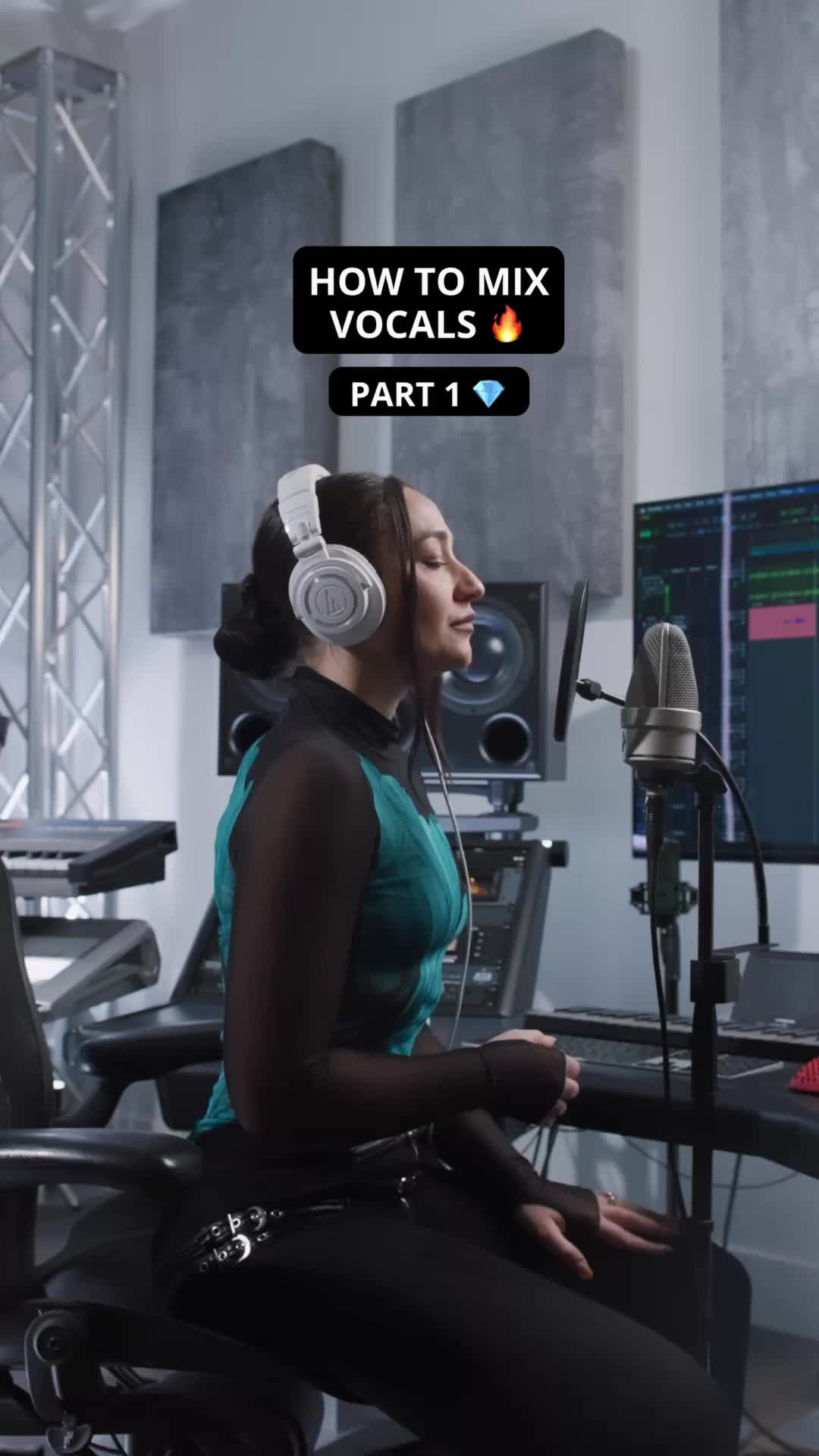 TikTok post by @iamkarramusic for Eventide Audio. Caption reads: How to mix Vocals in 6 SIMPLE Steps 🔥 Part 1 👆🏻....