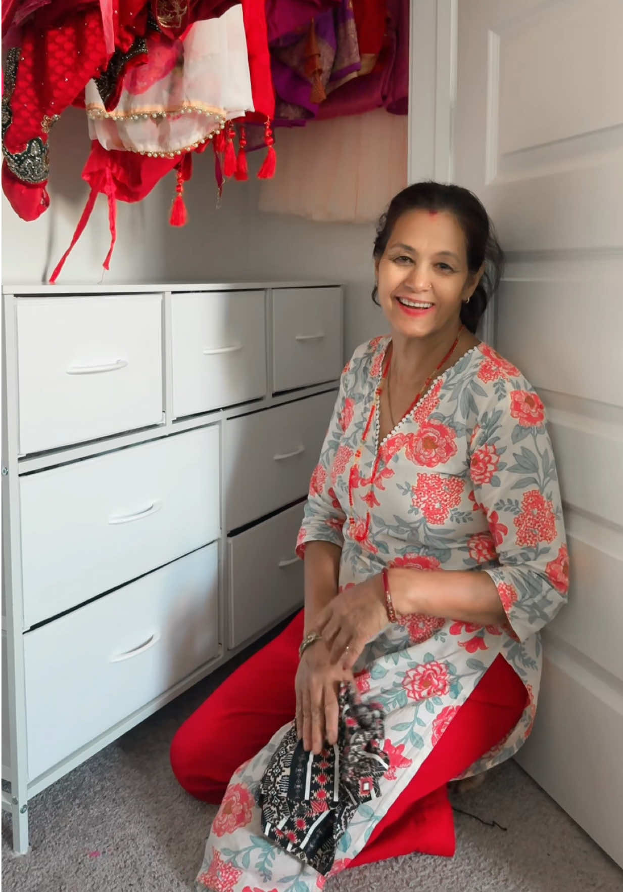 TikTok post by @roshnakandell for Sweetcrispy. Caption reads: [...] cupboard!😍 7 drawer=Mom-approved!❤️....