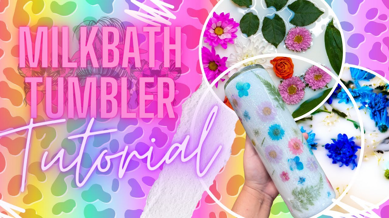YouTube post by @crissycreatesofficial for Counter Culture DIY. Caption reads: Milk Bath Glitter and Resin Tumbler Tutorial using....