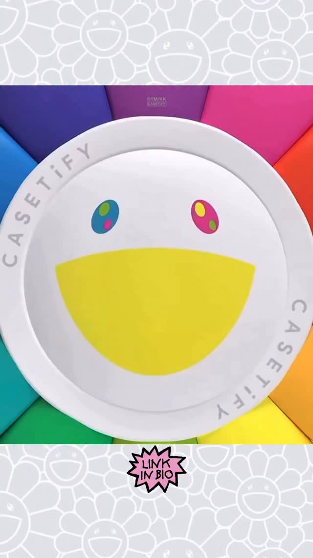 Instagram post by @murakami_archive for CASETiFY. Caption reads: 🏵️📱🌼 Get ready to see the FLOWERS BLOOM! The....