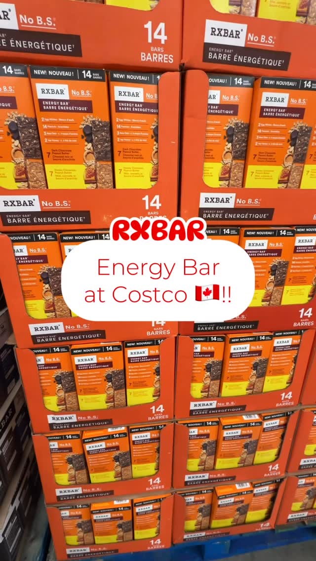 Instagram post by @costcofindscanada for RXBAR. Caption reads: New!!! @rxbar Energy Bars Variety Box now....