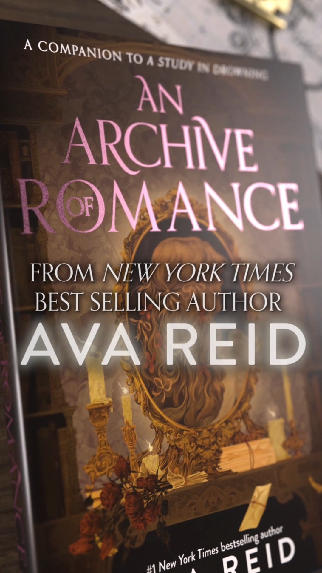 Instagram post by @avasreid for Epic Reads. Caption reads: return to the enchanting world of A Study in....