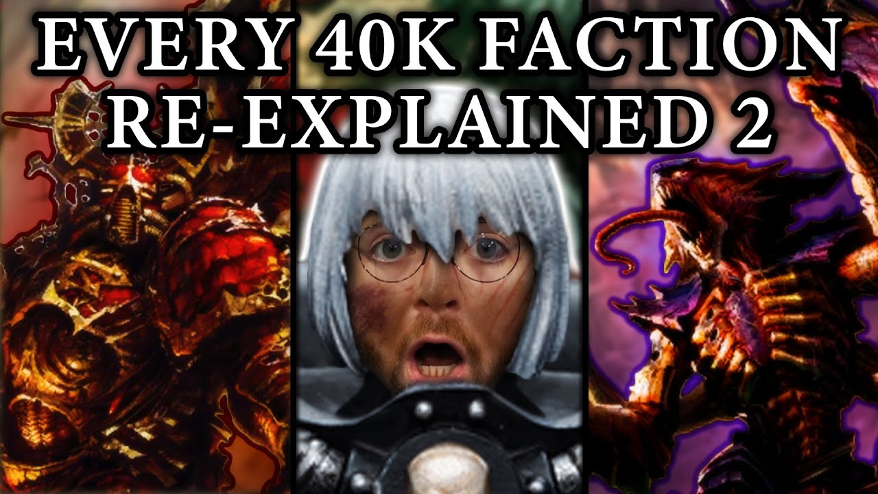 YouTube post by @Bricky for ArtStation. Caption reads: Every Single Warhammer 40k (WH40k) Faction....
