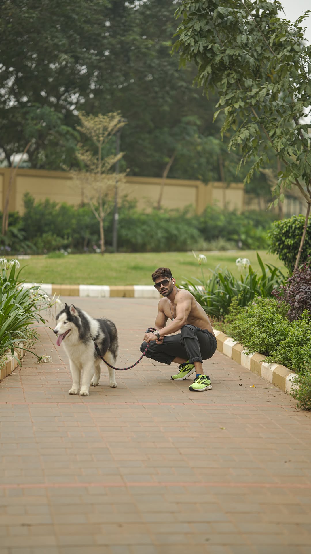 Instagram post by @officialbalakrish for Optimum Nutrition Egypt. Caption reads: Out for a walk with your dog? 🐕 Why not turn it....