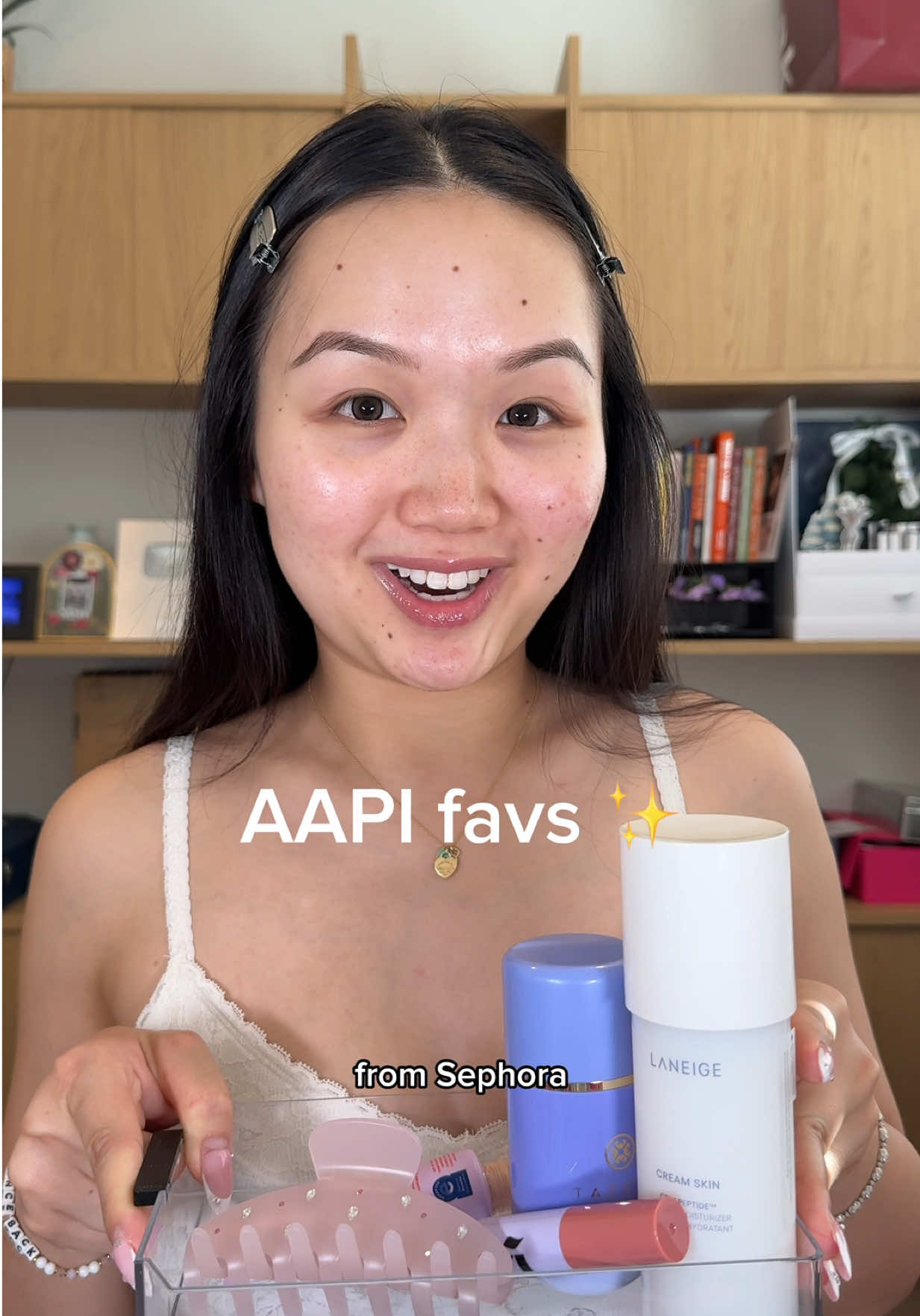 TikTok post by @gracemayofficial for Emi Jay. Caption reads: [...] 28 Beauty @Kulfi Beauty @Emi Jay.