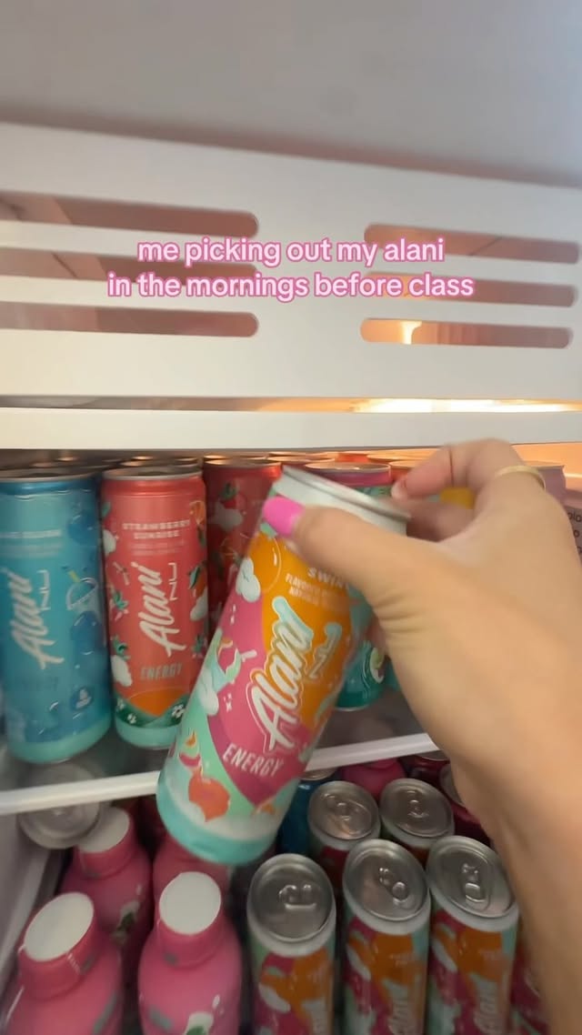 Instagram post by @lanie.kristin for Alani Nutrition. Caption reads: [...] make every morning🥂👏🏼 @alaninutrition....