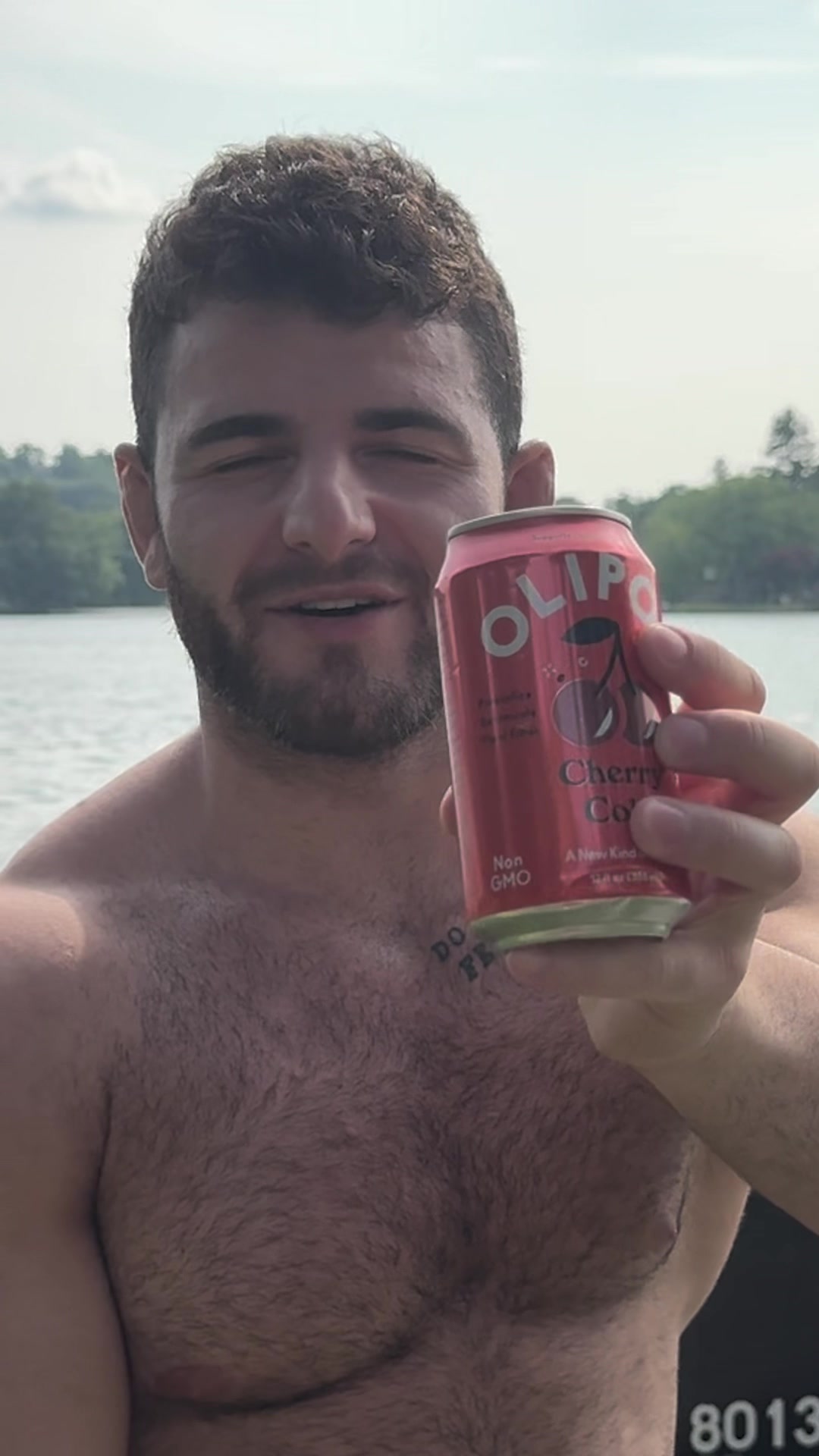 TikTok post by @johnrondi for OLIPOP. Caption reads: Cherry Cola Old Fashioned 🥃🥤 @OLIPOP....