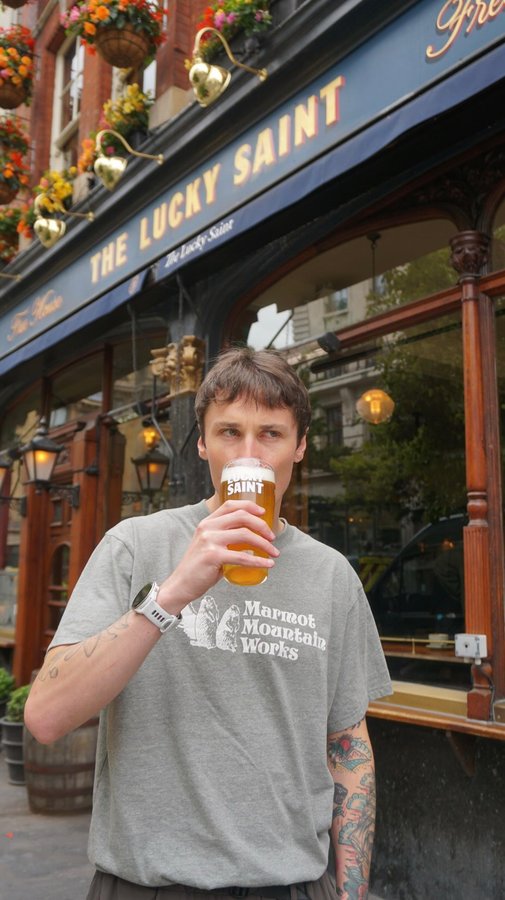 Instagram post by @daaaanjj for Lucky Saint. Caption reads: [...] laughed at you, yet here we are 🤷‍♂️....