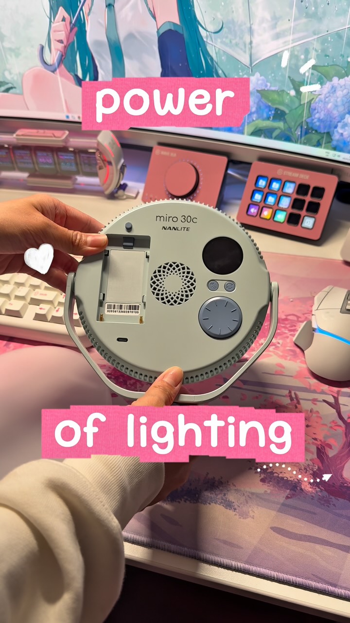 Instagram post by @doreen.qt for NANLITE. Caption reads: winter is coming 🥹💖 and its dark at 3pm in....