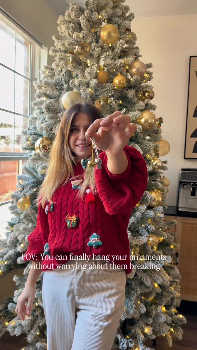 Instagram post by @isik.reyhann for Ornament Anchor. Caption reads: You can finally hang your ornaments without....