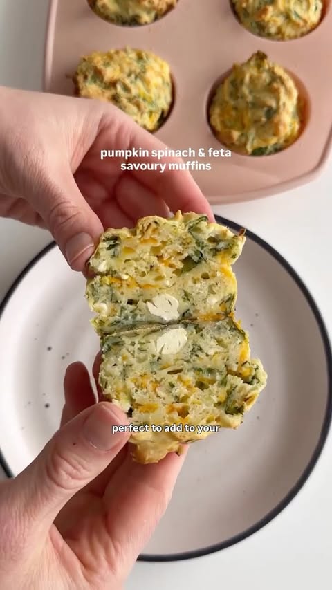 Instagram post by @alyssacoadynutrition for DoorDash. Caption reads: Pumpkin, spinach & feta savoury muffins.. they’re....